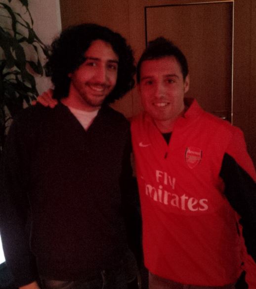 Marc Joss football translator/interpreter with Santi Cazorla