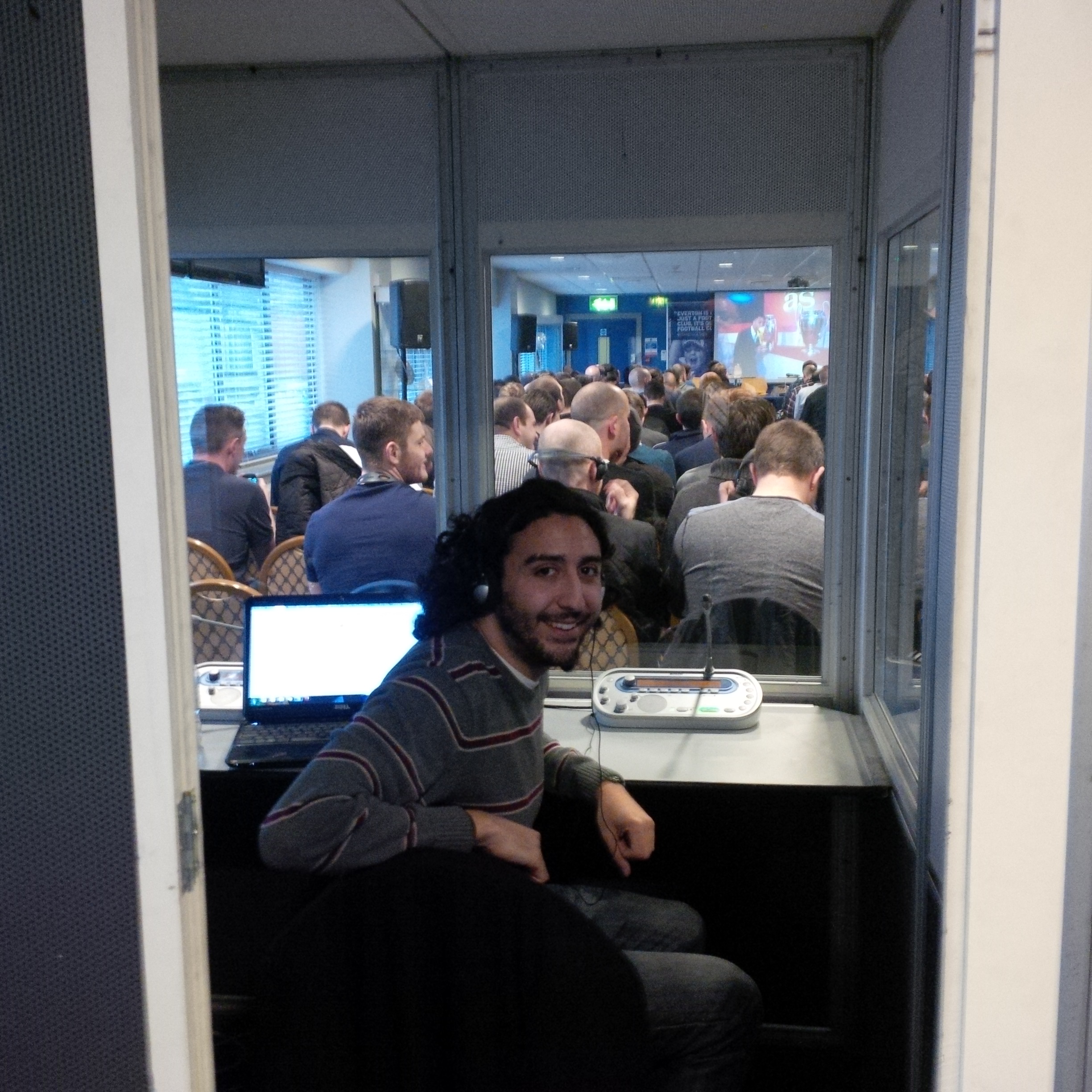 Marc Joss football interpreter at Goodison Park