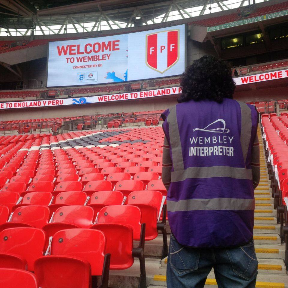Marc Joss football interpreter at Wembley