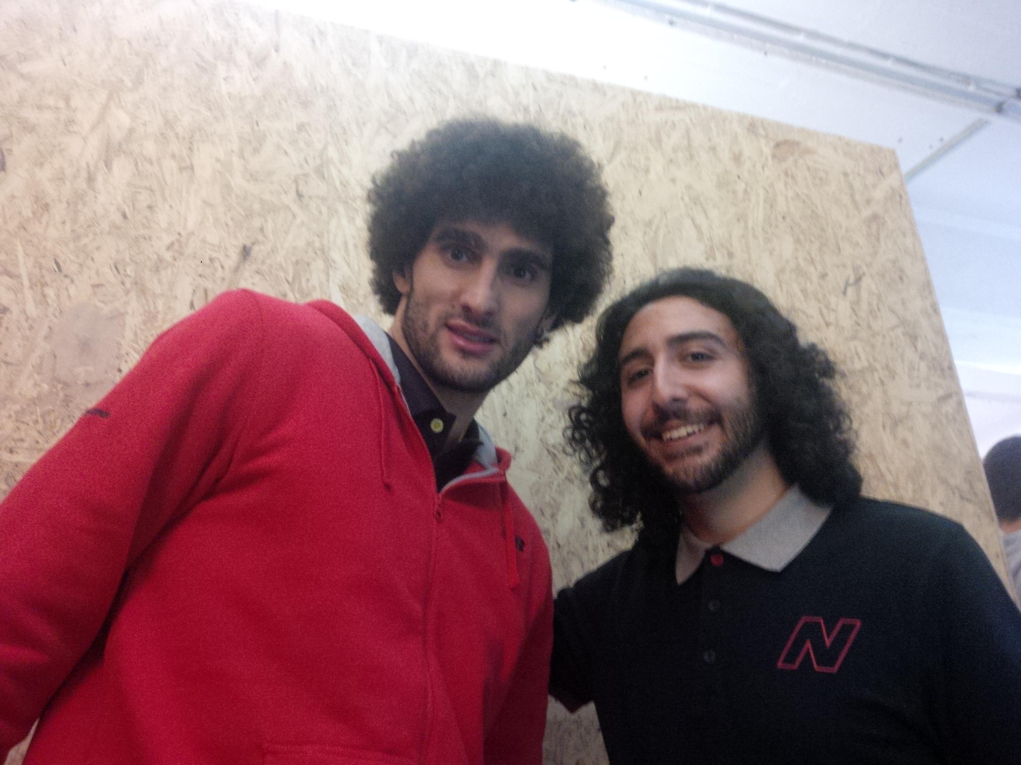 Marc Joss, football interpreter at New Balance launch event with Manchester United's Marouane Fellaini, January 2015