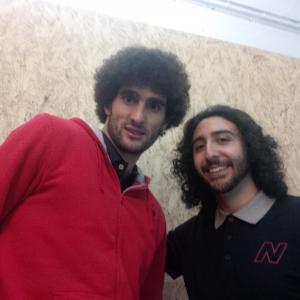 Marc Joss, football interpreter at New Balance launch event with Manchester United's Marouane Fellaini, January 2015