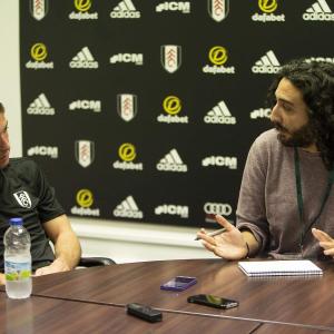 Marc Joss Spanish English consecutive interpreter with Luciano Vietto in October 2018